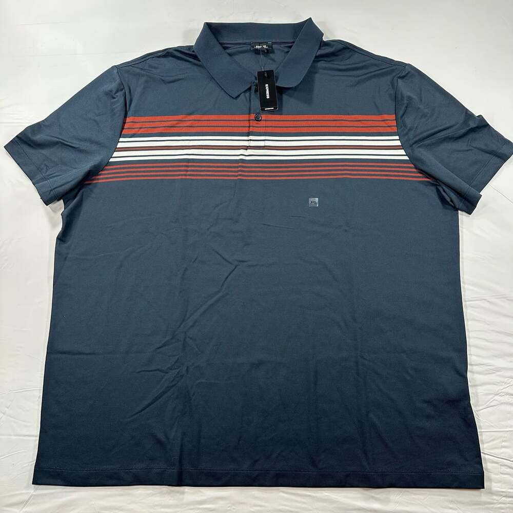 Express Everyday Performance Polo Size XXL Blue Striped